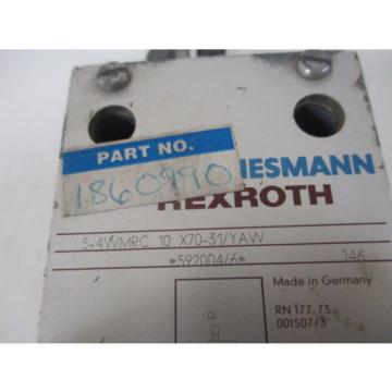 REXROTH India Greece 5-4WMRC 10 X70-31/YAW SOLENOID VALVE *USED*