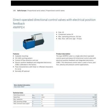 Bosch Dutch Egypt Rexroth 4/4way Directional Hydraulic Proportional ServoValve 24v-Trigger