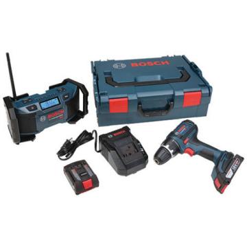 Bosch 18V Lithium-Ion Cordless Combo Kit Drill Driver AM/FM Radio DDS181-02LPB