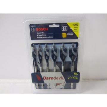 BOSCH DSB5006 DareDevil 6-Pc Spade Bit Set - 1&#034; 7/8&#034; 3/4&#034; 5/8&#034; 1/2&#034; 3/8&#034;