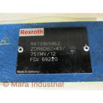 Rexroth Russia Singapore Bosch R978865862 Valve ZDR6DB2-43/75YMV/12 - New No Box