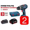 2 x  Bosch GSB 18V-ECDS Brushless Cordless COMBI DRILLS 0615990HH0 3165140894944