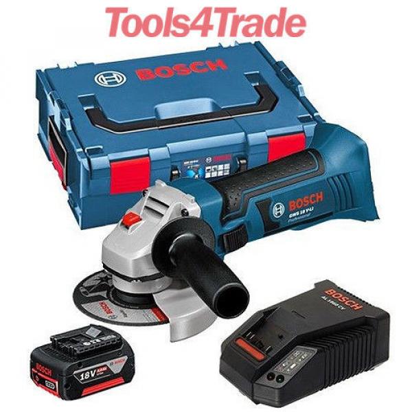 Bosch 18v GWS18 V-LI Cordless Angle Grinder + 1 x 4.0Ah Battery + Charger #1 image