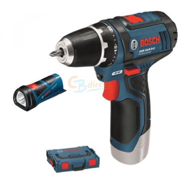 BOSCH ELECTRIC SCREWDRIVERS GSR 10,8-2-LI 2 ORIGINAL BATTERIES+L-BOXX+LAMP GLI #1 image