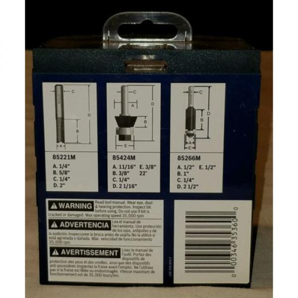 Bosch RBS020XW 3 Piece 1/4-Inch Shank Laminate Trim Router Bit Set #2 image